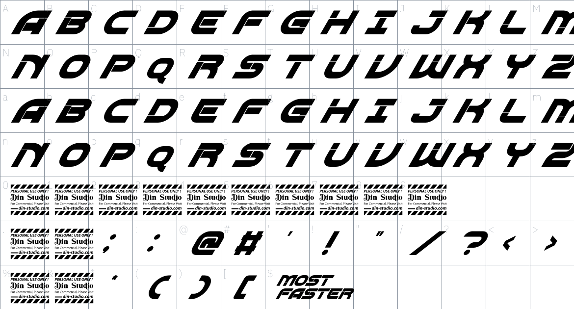 Most Faster font Character Map