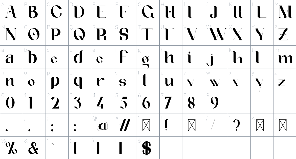 Afteris Moghu Font font Character Map