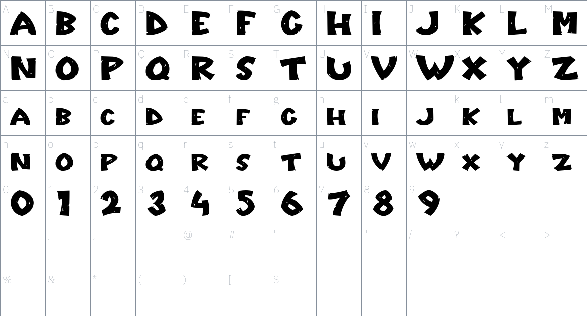 Labirt font Character Map