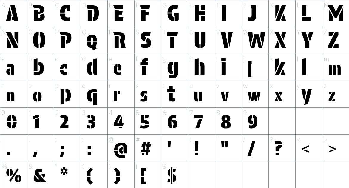 Protest Guerrilla Font font Character Map