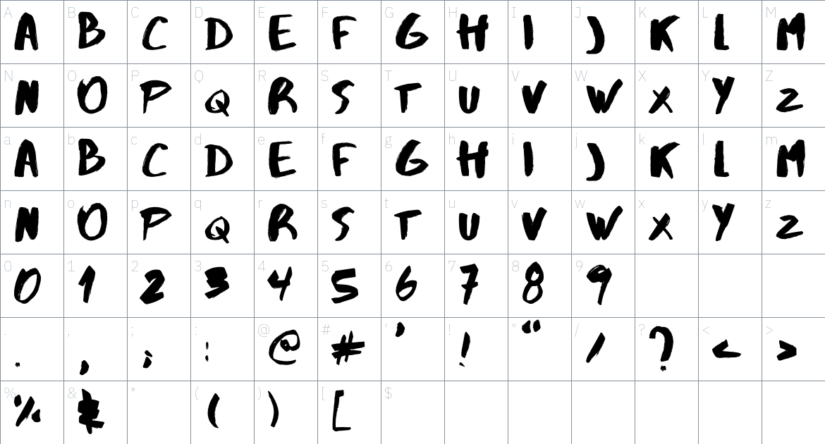 Abys Font font Character Map