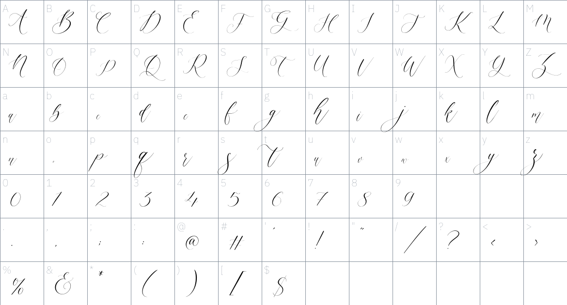 Felmora Font font Character Map