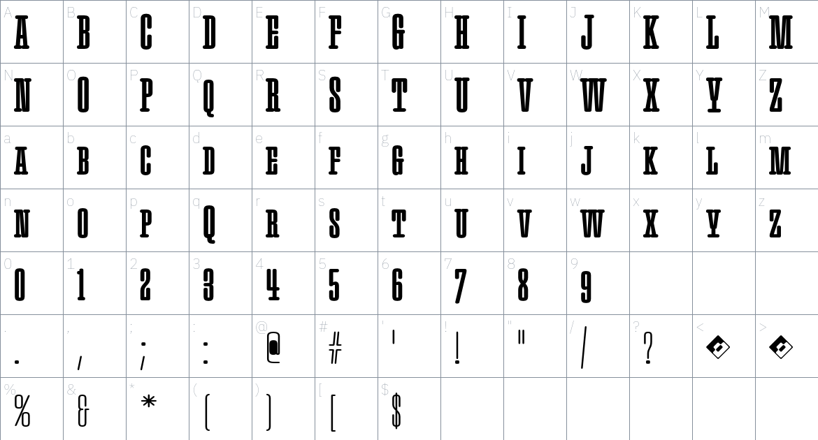 Gotta Catch Normal Font font Character Map