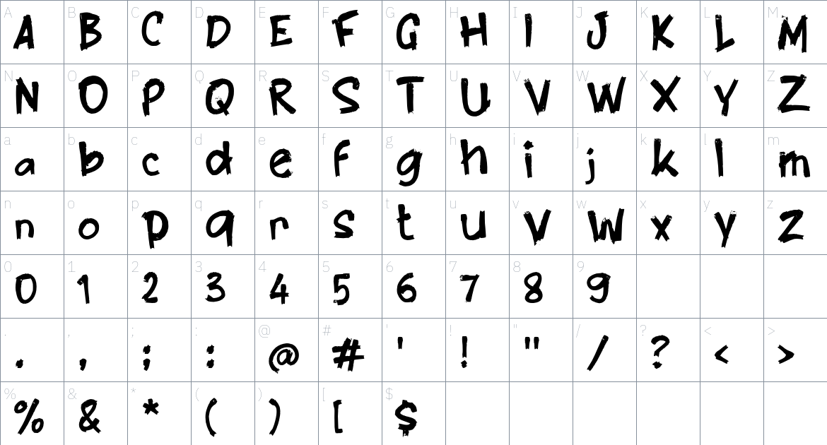 i Isoraz font Character Map