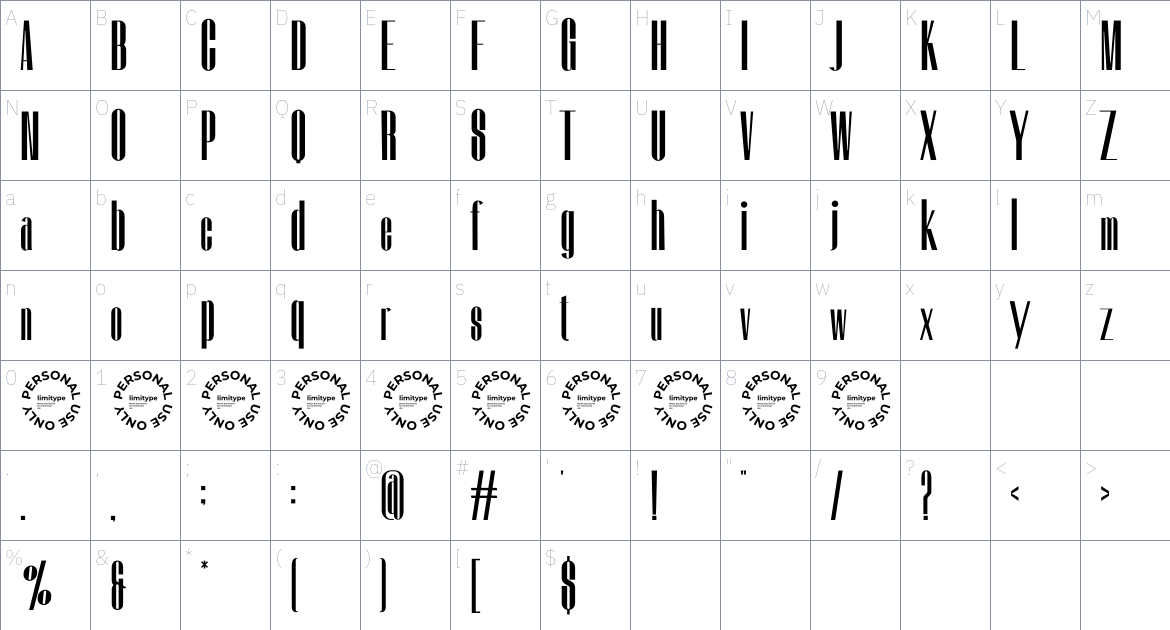 Agrokiz font Character Map