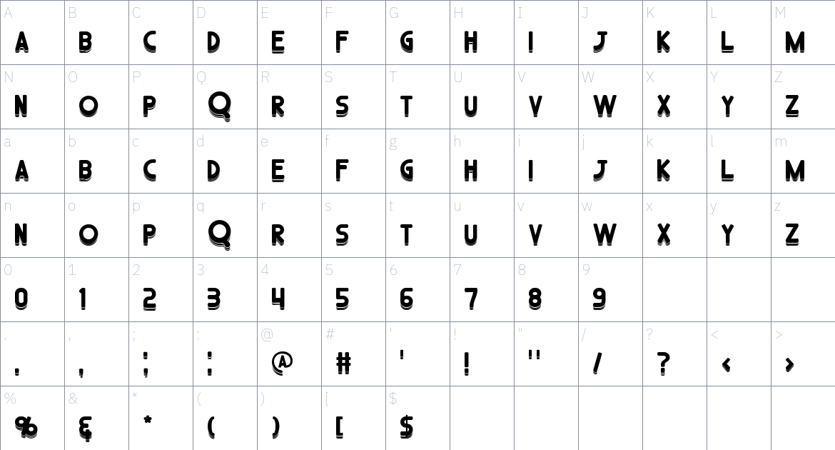 Cake And Juice font Character Map