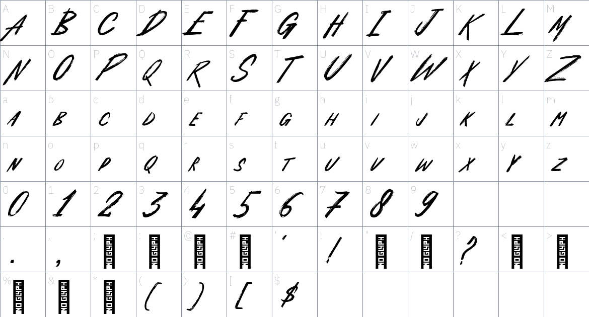 Vegabond Font font Character Map