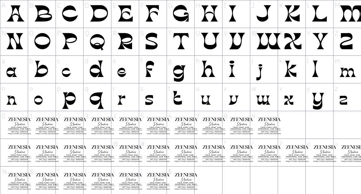 Breather Font font Character Map