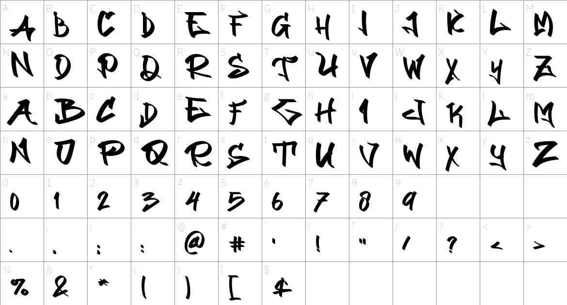 Mark Squad Font font Character Map