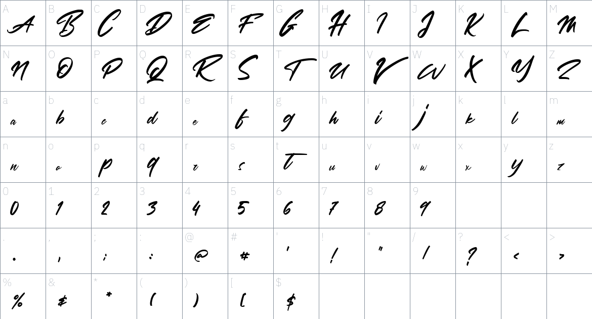 Haredang Font font Character Map