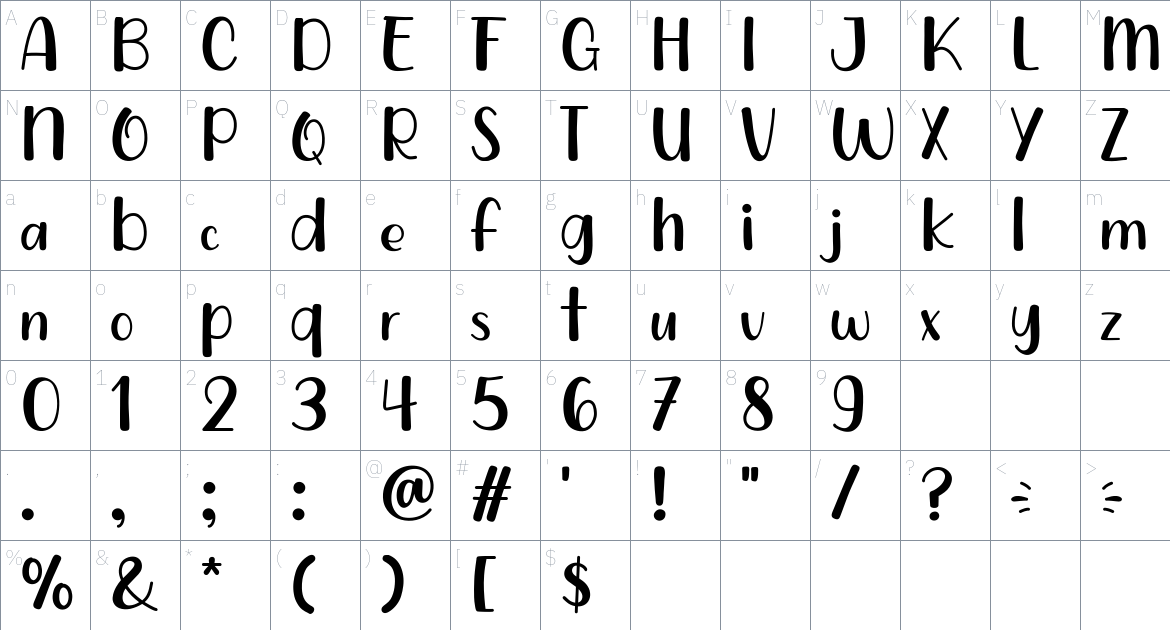 Catread Font font Character Map