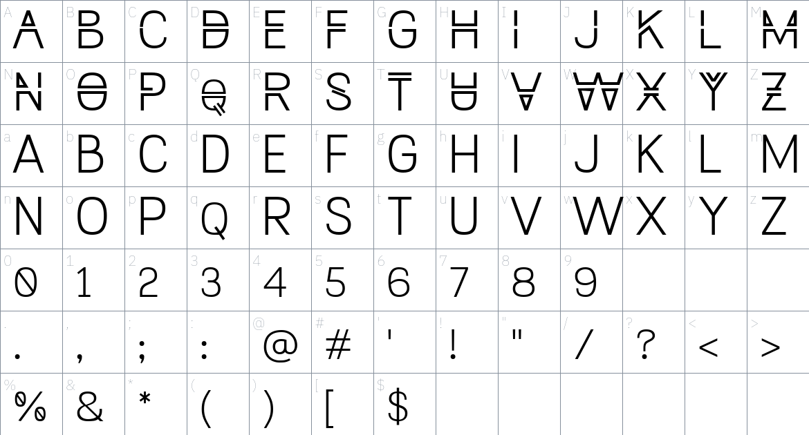 Moraws Font font Character Map