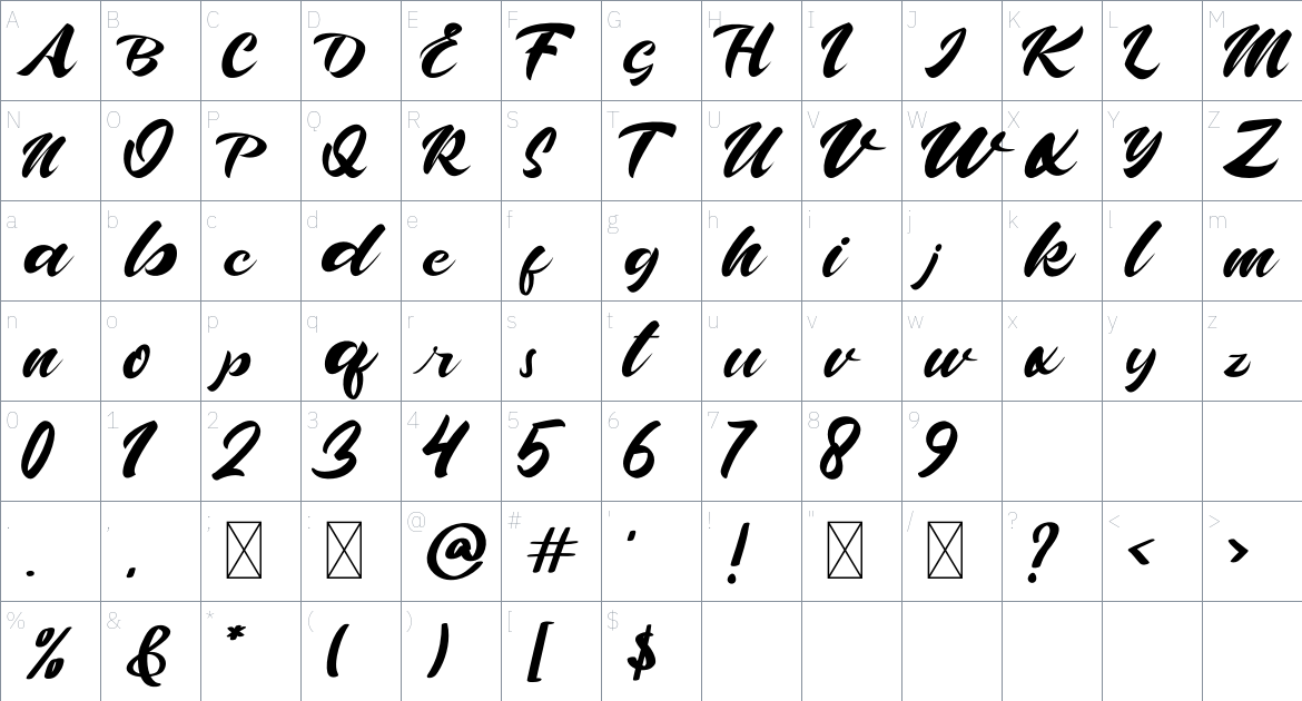 Askana Font font Character Map