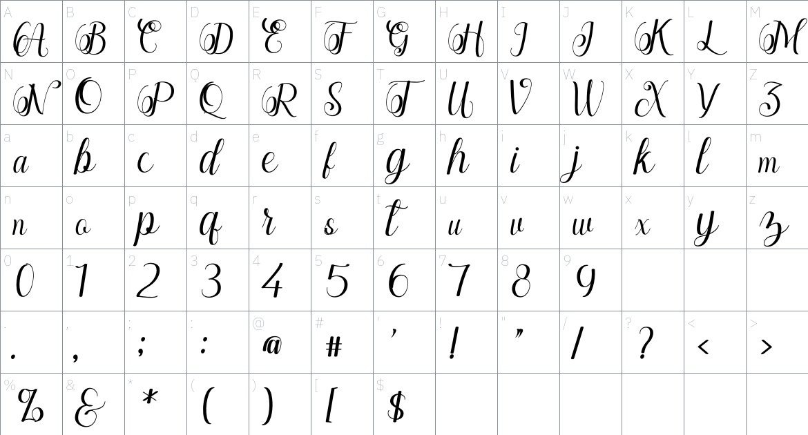 Syakirah Font font Character Map