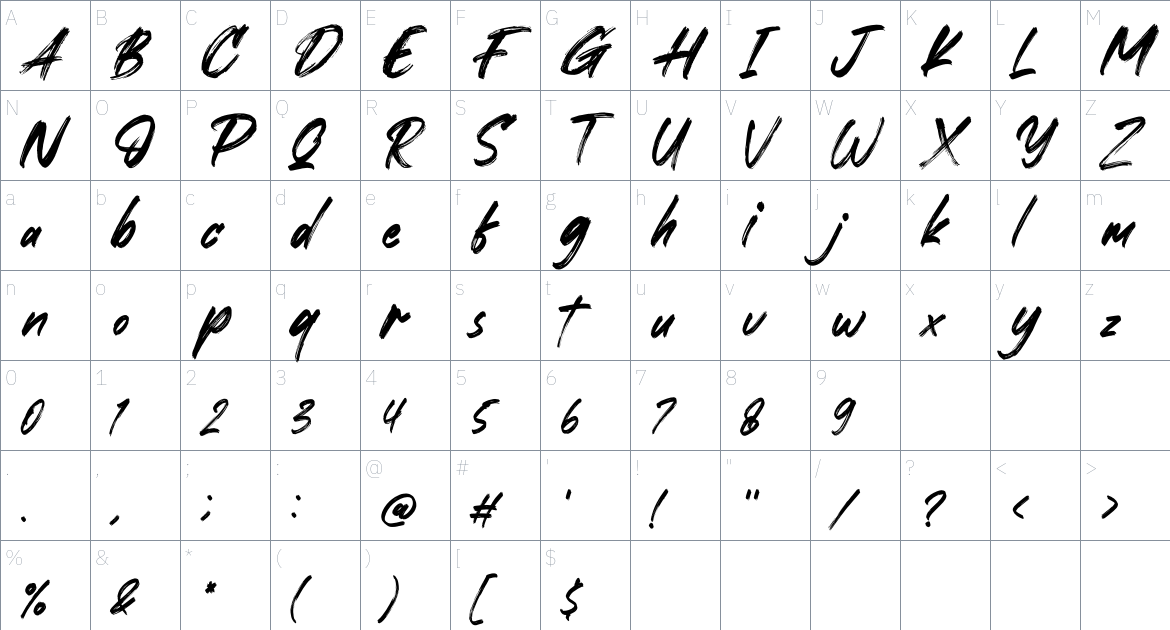 Xantorid Font font Character Map