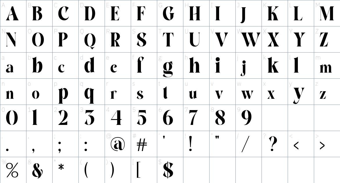 Monalisa Serif Font font Character Map