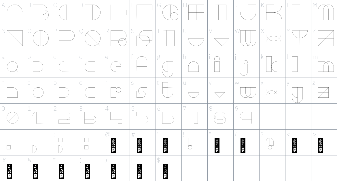 Amari Font 3/100 font Character Map