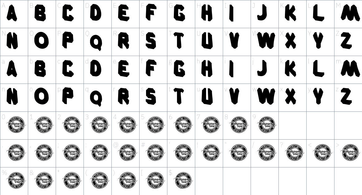 Smart Toys font Character Map