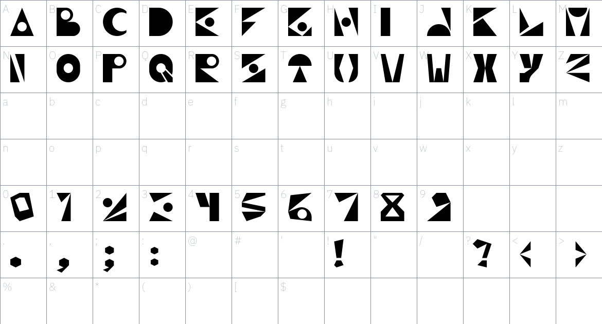 Depok Cubisme Font font Character Map