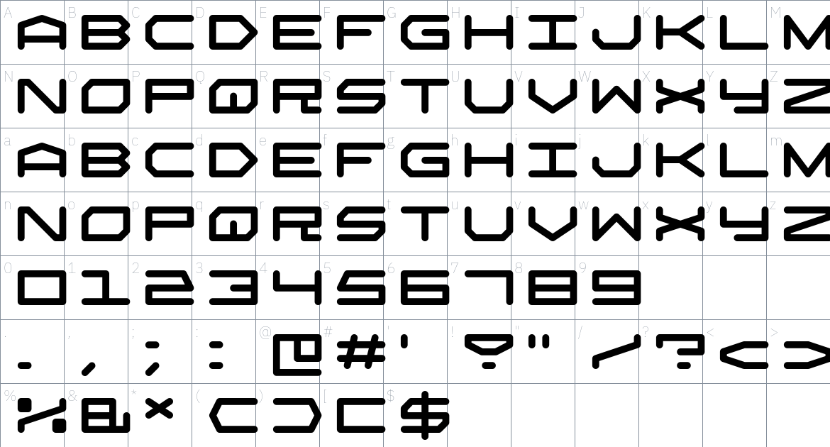 Robtronika Font font Character Map