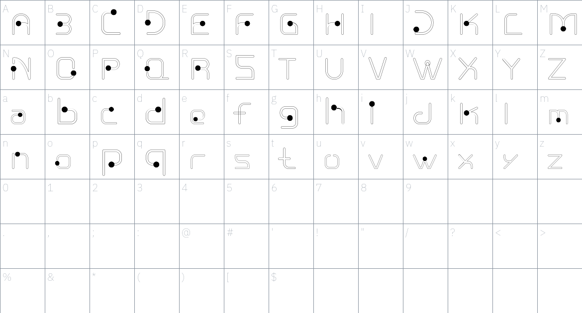 Nuixyber Glow Next font Character Map