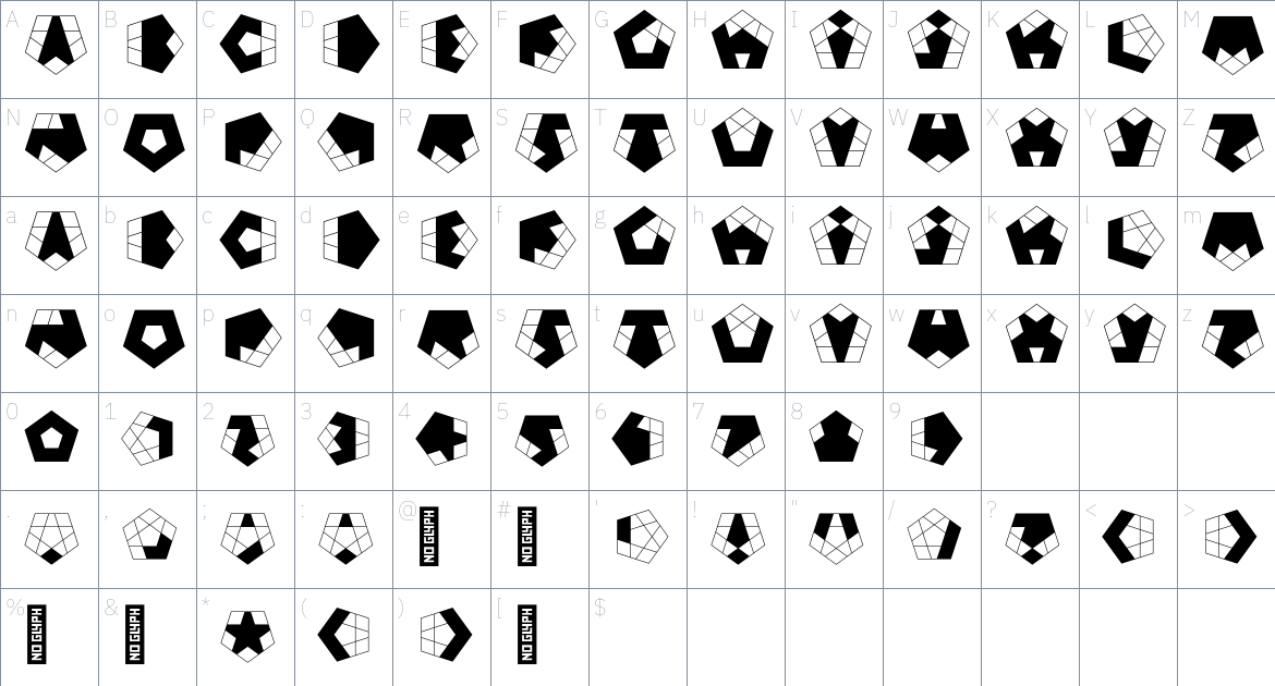 Megamix Font font Character Map