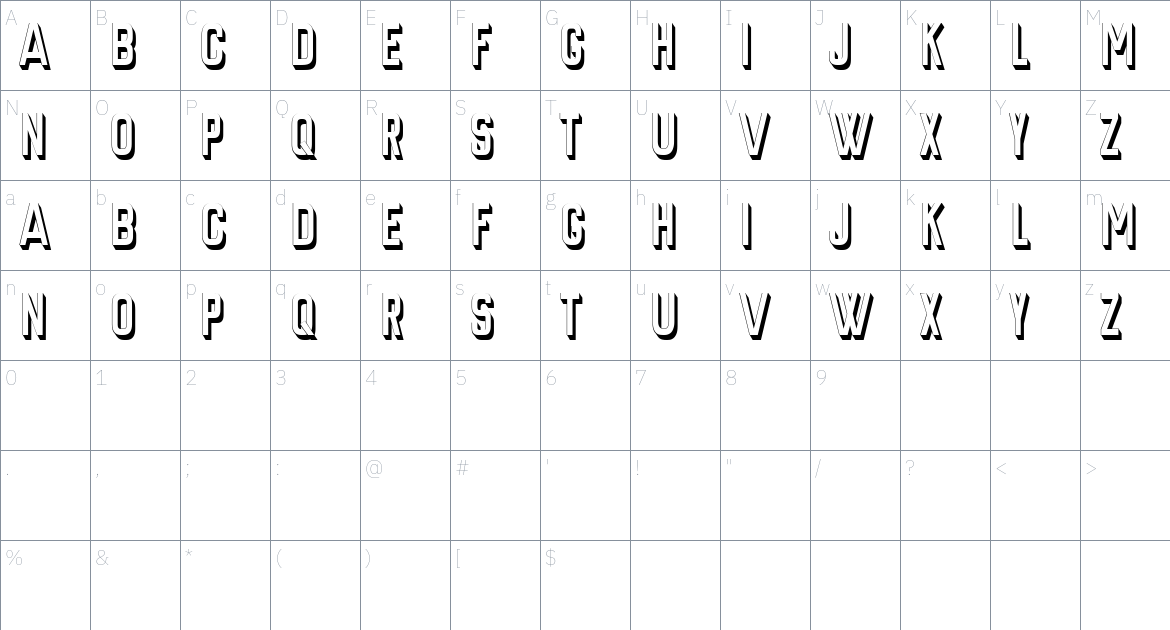 Barouche font Character Map