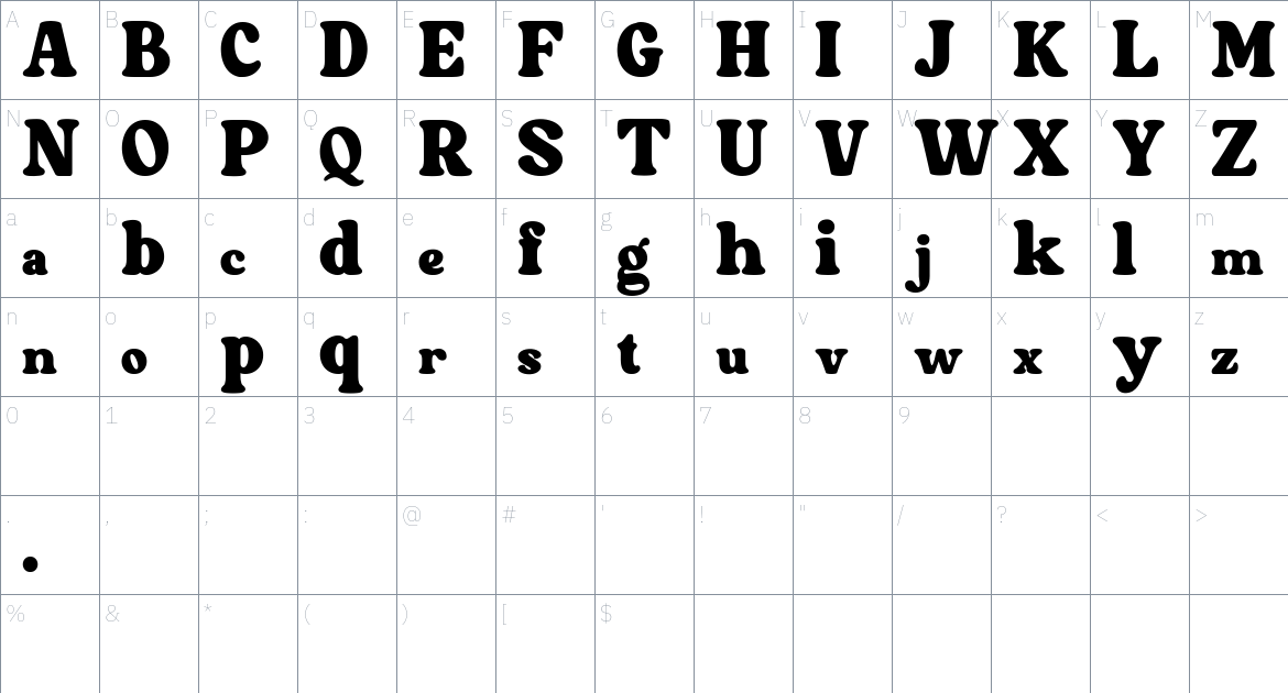 Sundori font Character Map