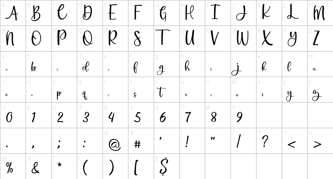 Jumpsuit Dolostone font Character Map