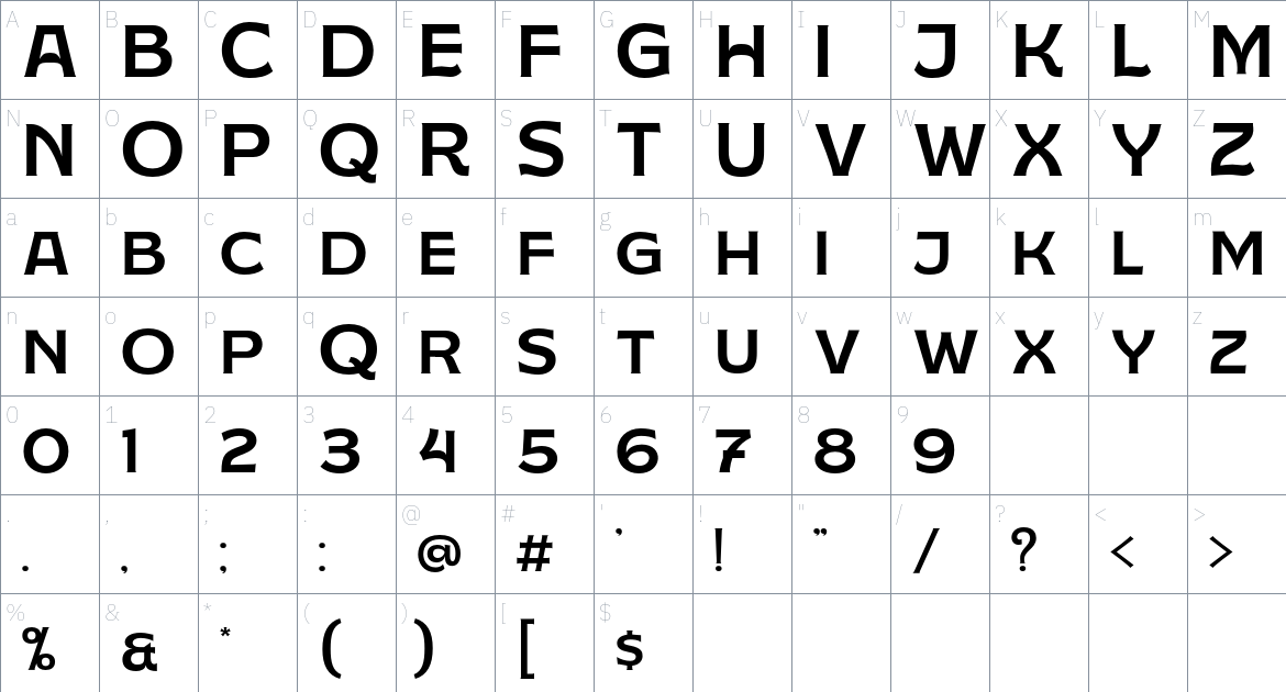 Rogmans Font font Character Map