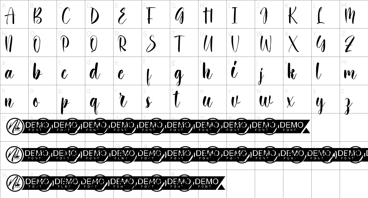 Dreamer Land font Character Map