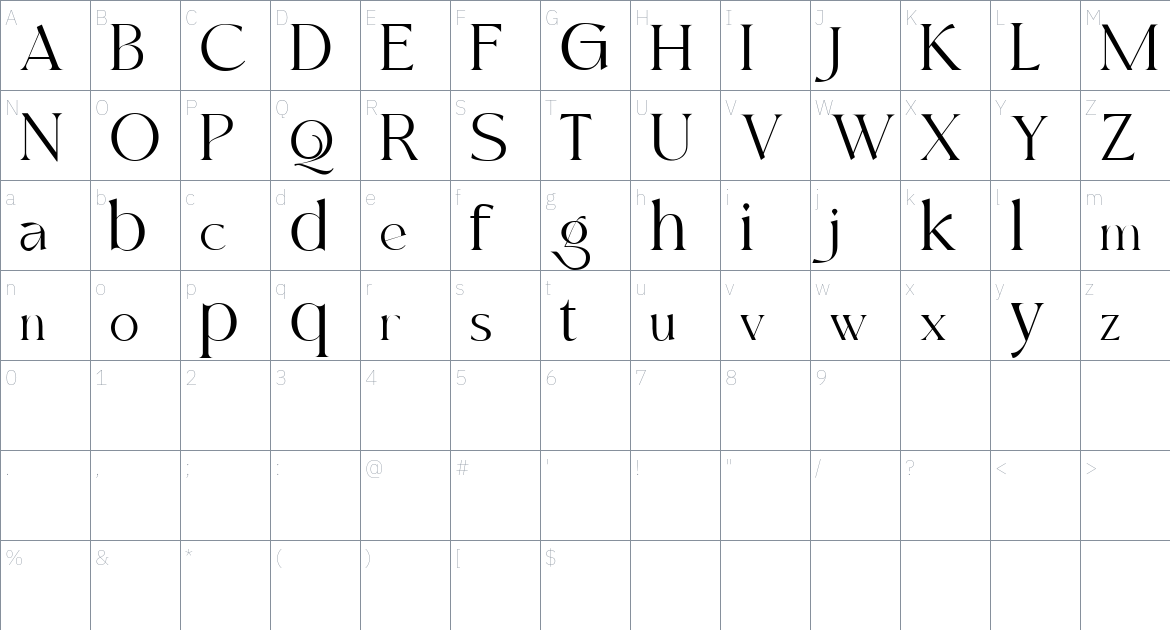 Moglan Font font Character Map