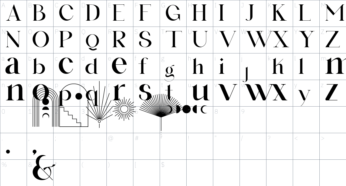 Buljirya Font font Character Map