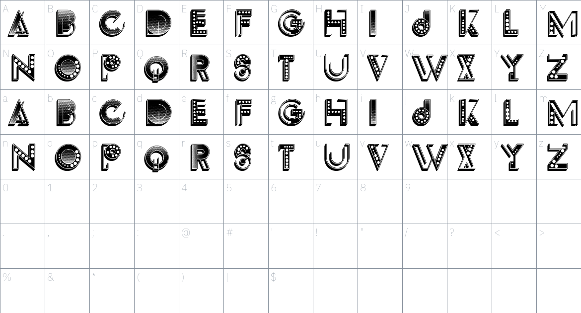 Neuschwanstein font Character Map