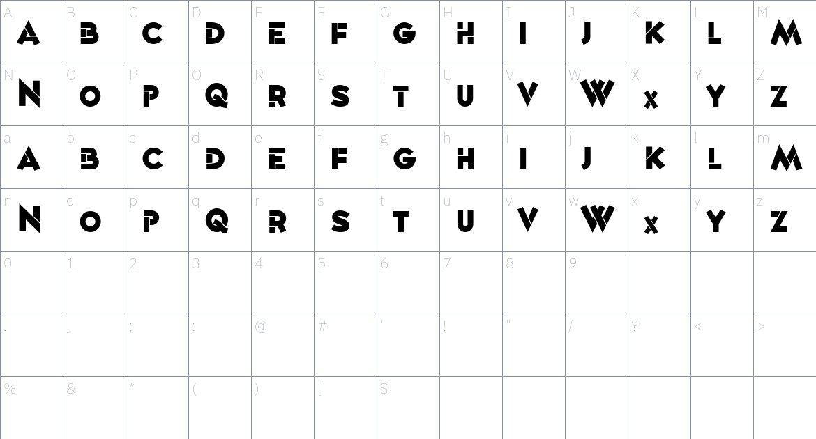 Stil font Character Map