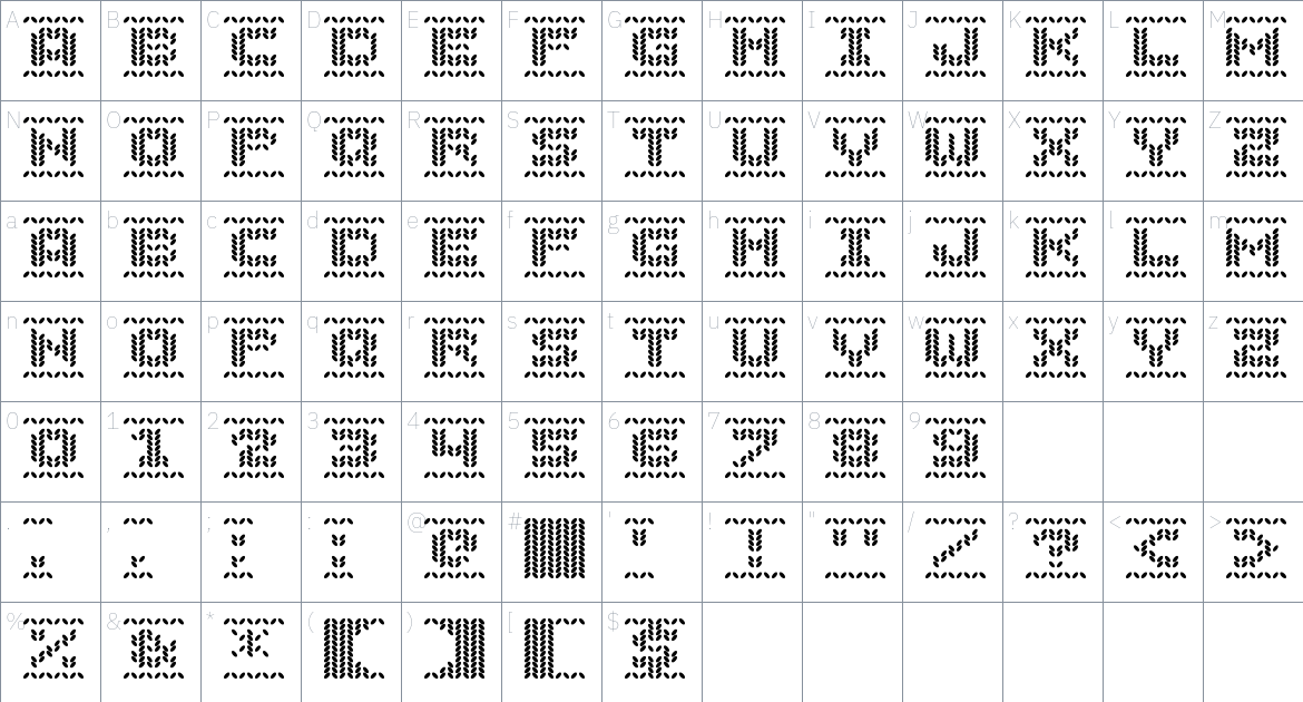 Jolly Sweater font Character Map