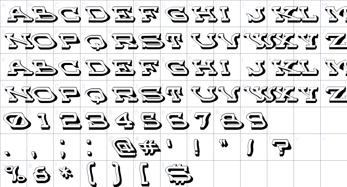 Their Mess font Character Map