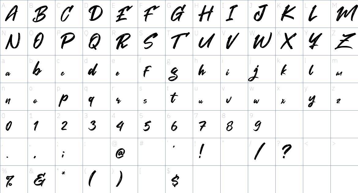 Expain Font font Character Map