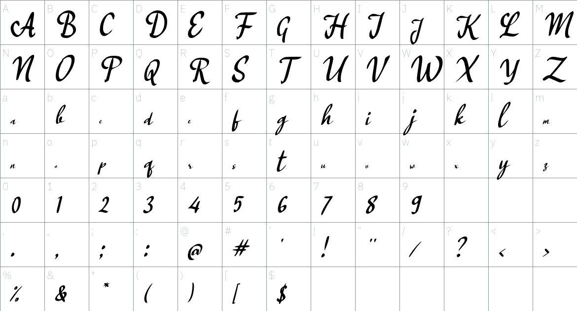 K Kupat Lebaran font Character Map