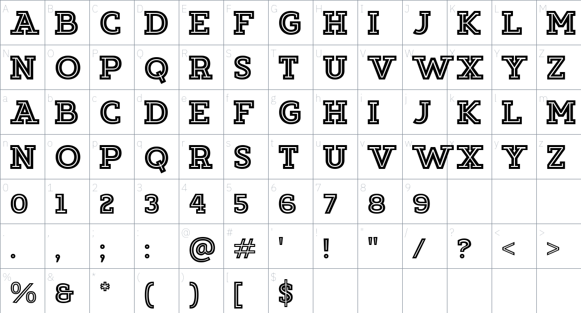 Tonder Font font Character Map