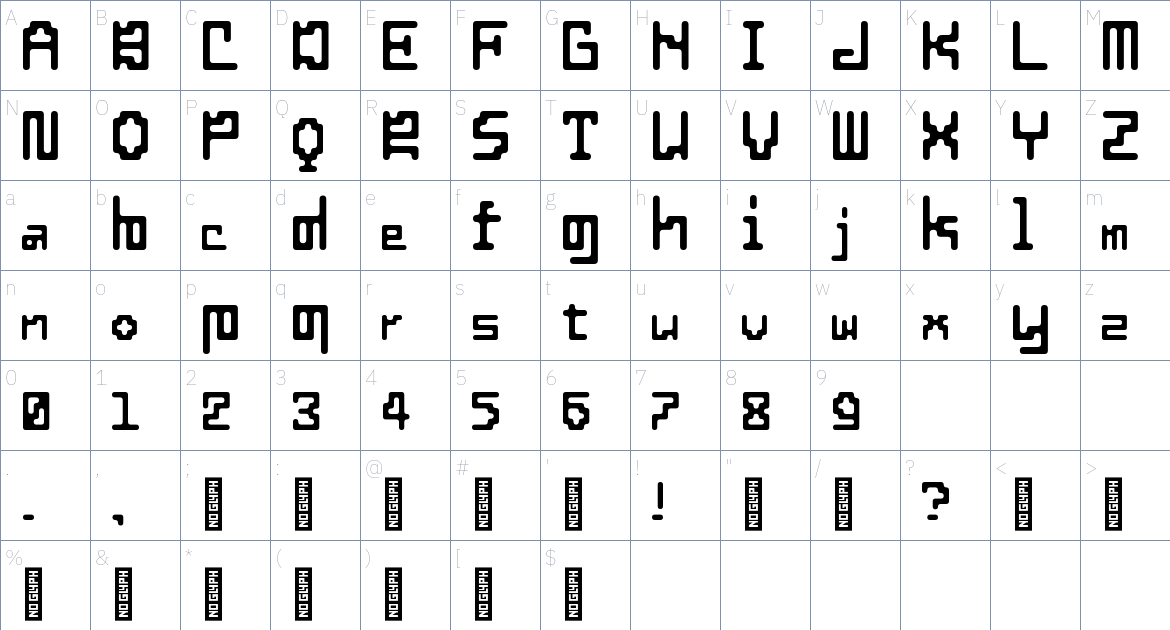 Mimoid Font font Character Map