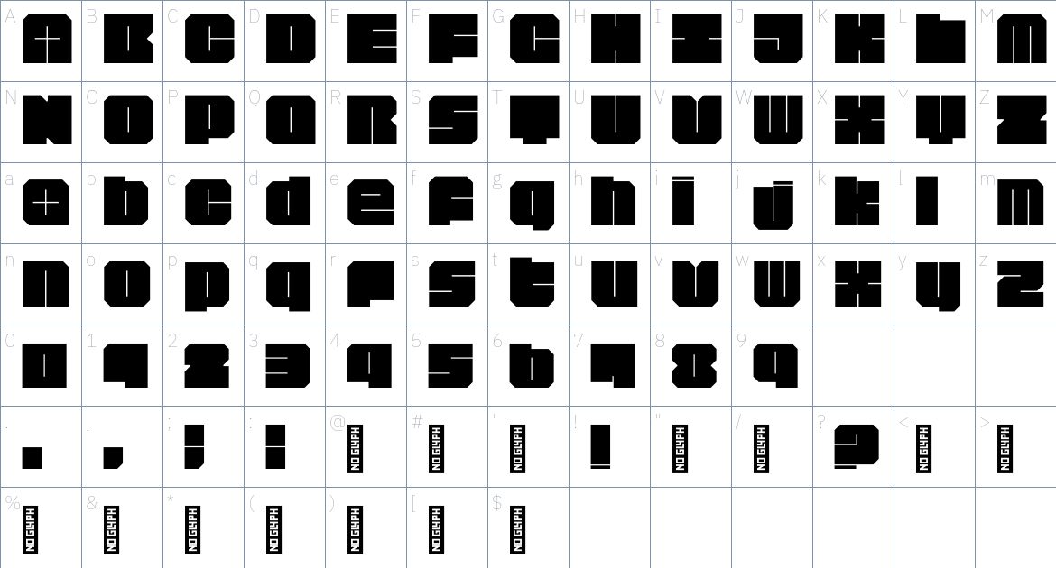 Amari Font 20/100 font Character Map