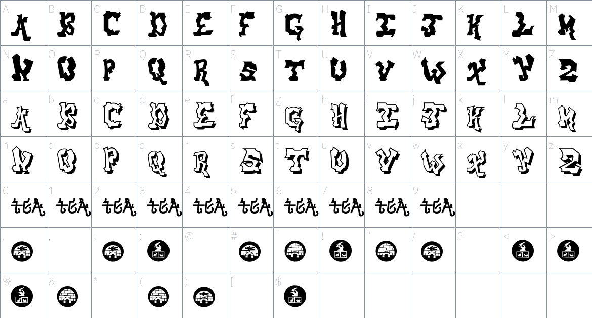 Aerosol Menace Font font Character Map