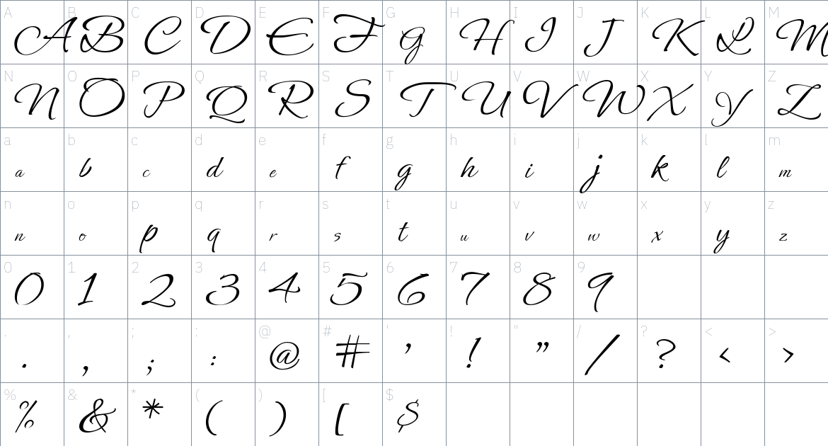 Ephesis Font font Character Map