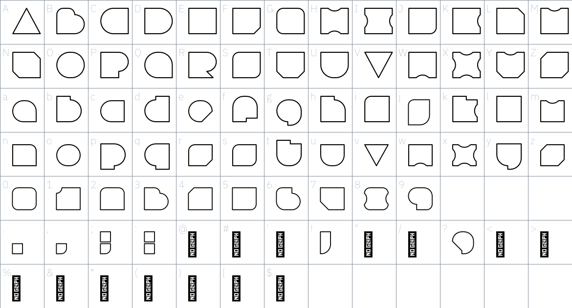 Amari Font 19/100 font Character Map