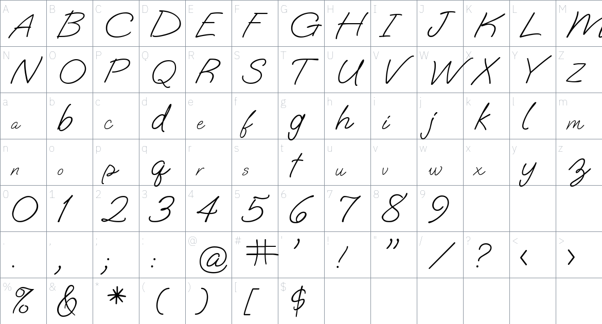 Oooh Baby Font font Character Map