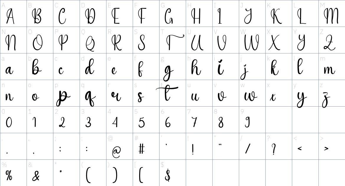 Satisfactory font Character Map