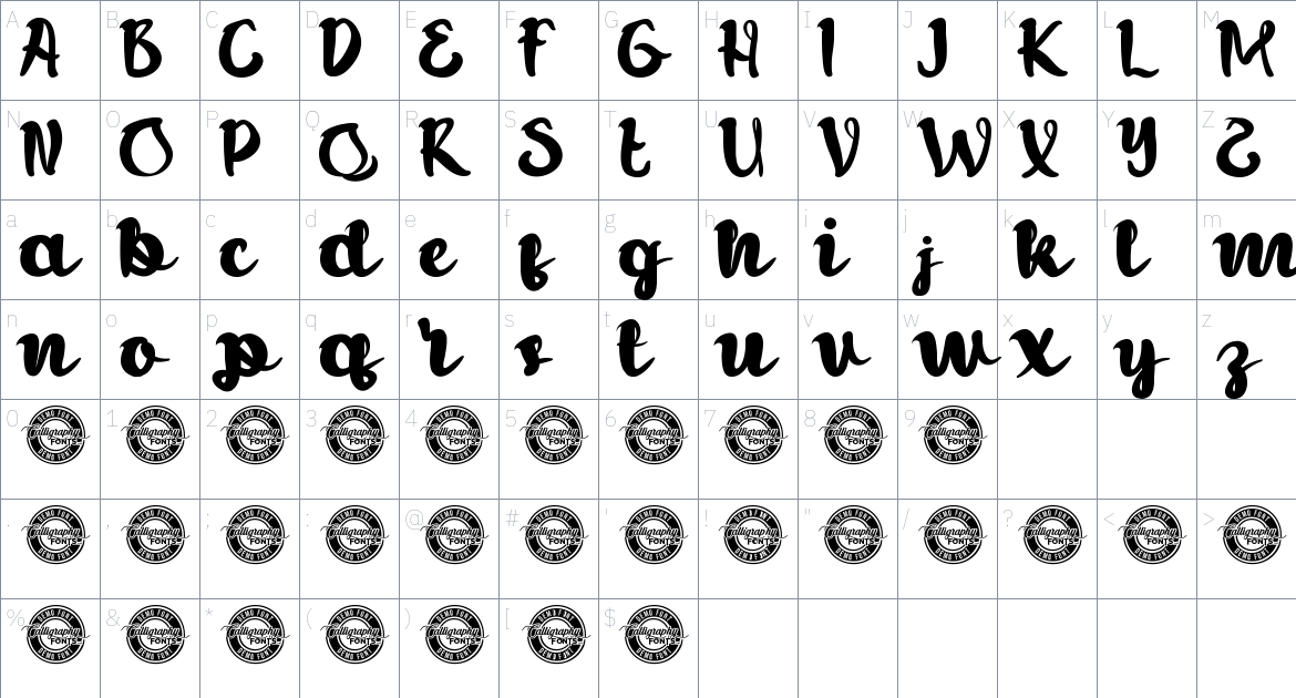 Self Knowledge font Character Map