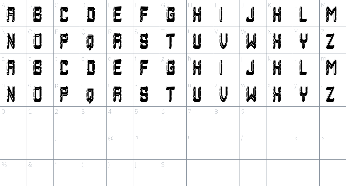 Discographer font Character Map