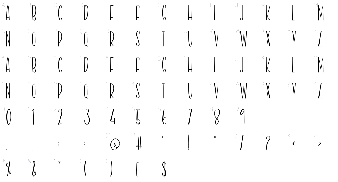 Note Christmas font Character Map